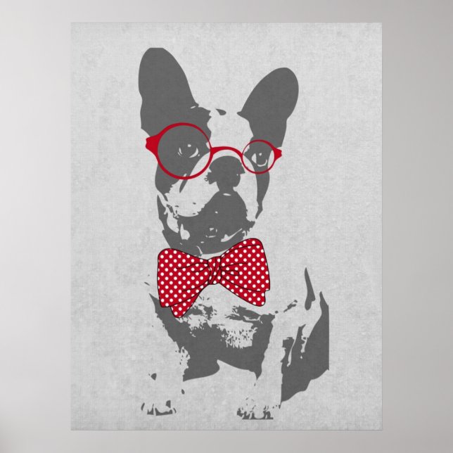 Vintage Funny French Bulldog Poster (Front)