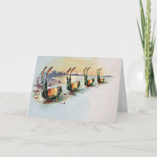 Vintage Funny Frogs Greeting Card