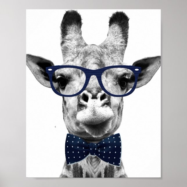 Vintage funny Giraffe Poster (Front)