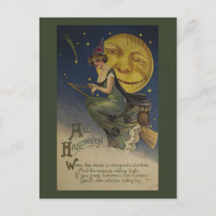 Vintage Funny Halloween Rare Owl Postcard
