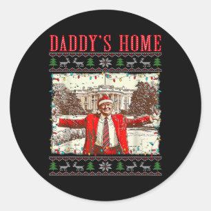 Vintage Funny Humorous Trump I’ll Be Home For Chri Classic Round Sticker