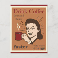 Vintage Funny Humourous Retro Coffee