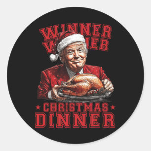 Vintage Funny Humourous Trump Winner Winner Christ Classic Round Sticker