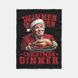 Vintage Funny Humourous Trump Winner Winner Christ Fleece Blanket