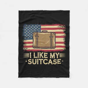 Vintage Funny I Like My Suitcase Trump Meme 1  Fleece Blanket
