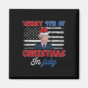 Vintage Funny Joe Biden Merry 4th Of Christmas In Magnet