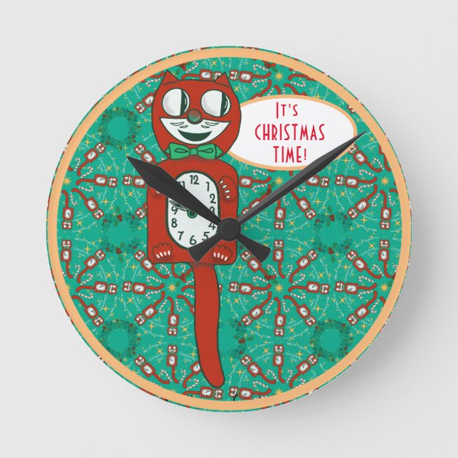 vintage funny kit cat klock Acrylic Wall Clock (Front)