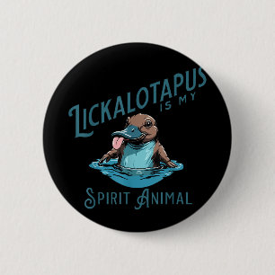 Vintage Funny Lickalottapus Is My Spirit Animal Lo 6 Cm Round Badge
