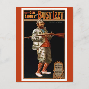 Vintage funny man with rifle and golf clothes postcard