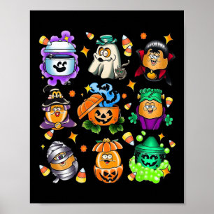 Vintage Funny Nuggets Meal Bucket Halloween Spooky Poster