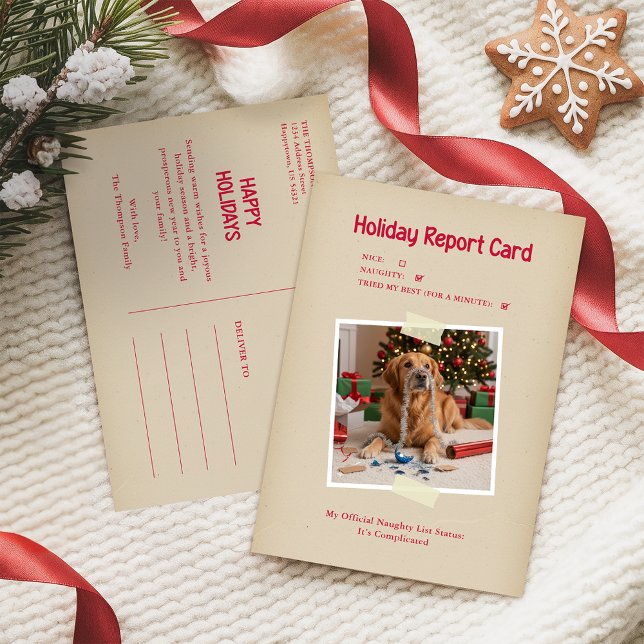 Vintage Funny Pet Photo Christmas Holiday Postcard (Creator Uploaded)