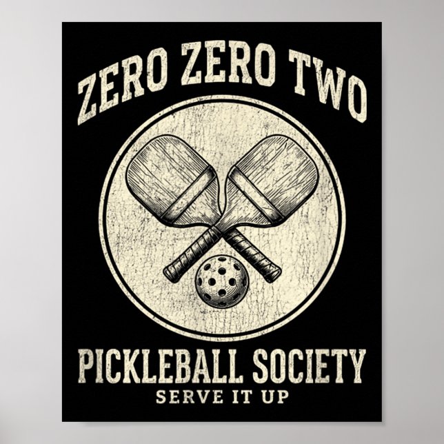 Vintage funny pickleball society zero zero two poster (Front)