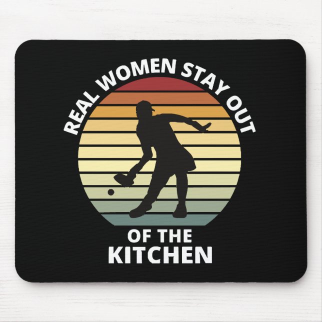 Vintage Funny Pickleball Women Mouse Pad (Front)