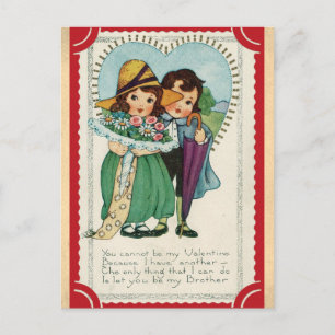Vintage Funny Platonic Friend Valentines Day Postcard