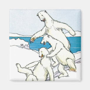Vintage Funny Polar Bears Magnet