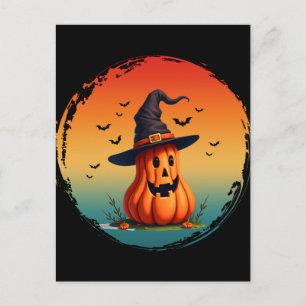vintage funny pumpkin fall autumn season postcard