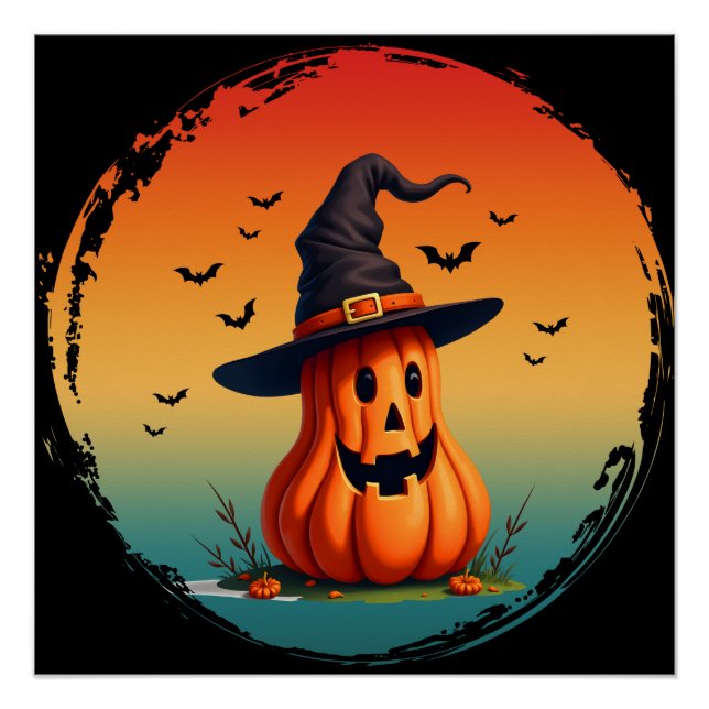 vintage funny pumpkin fall autumn season poster (Front)