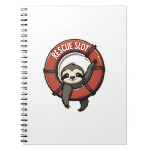 Vintage Funny Rescue Sloth Retro Humor Design 2 Notebook