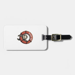 Vintage Funny Rescue Sloth Retro Humour Design 2 Luggage Tag