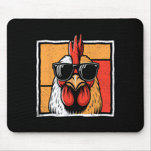 Vintage Funny Rooster Farmer Chickens Fathers Day  Mouse Pad