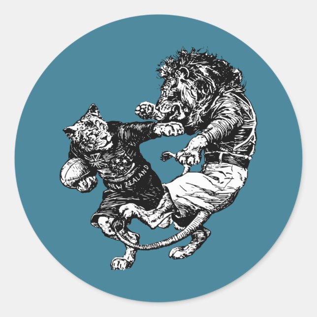 vintage funny rugby classic round sticker (Front)