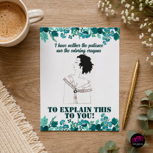 Vintage Funny Sarcastic Line Art Woman Postcard