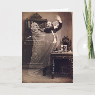 Vintage Funny Spooky Victorian Ghost Portrait Post Card