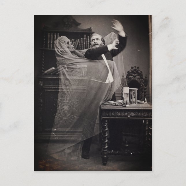 Vintage Funny Spooky Victorian Ghost Portrait Post Postcard (Front)