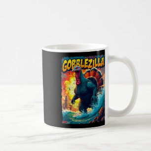 Vintage Funny Thanksgiving Day Gobblezilla Turkey Coffee Mug