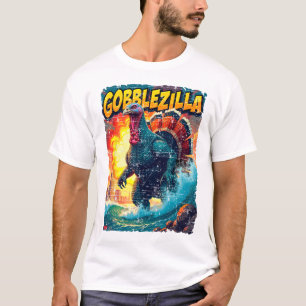 Vintage Funny Thanksgiving Day Gobblezilla Turkey T-Shirt