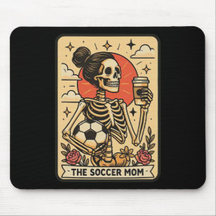 Vintage Funny The Soccer Mom Tarot Card Skeleton H Mouse Pad