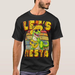Vintage Funny Trex Dino Let's Fiesta Cinco De Mayo T-Shirt