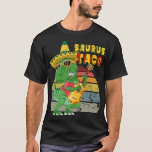 Vintage Funny Trex Dino Let's Fiesta Cinco De Mayo T-Shirt