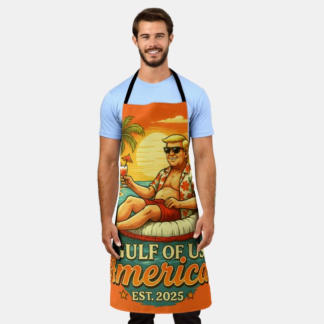 Vintage Funny Trump America's Gulf 2025 Apron (Worn)