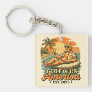 Vintage Funny Trump America's Gulf 2025 Key Ring