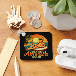 Vintage Funny Trump America's Gulf 2025 Key Ring