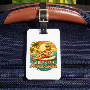 Vintage Funny Trump America's Gulf 2025 Luggage Tag