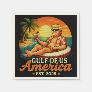 Vintage Funny Trump America's Gulf 2025 Napkin