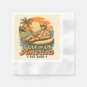 Vintage Funny Trump America's Gulf 2025 Napkin