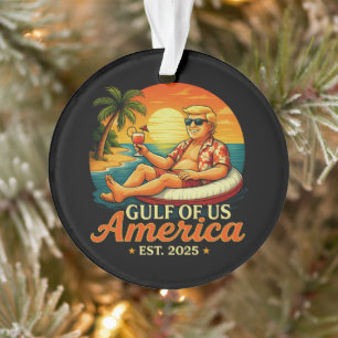 Vintage Funny Trump America's Gulf 2025 Ornament