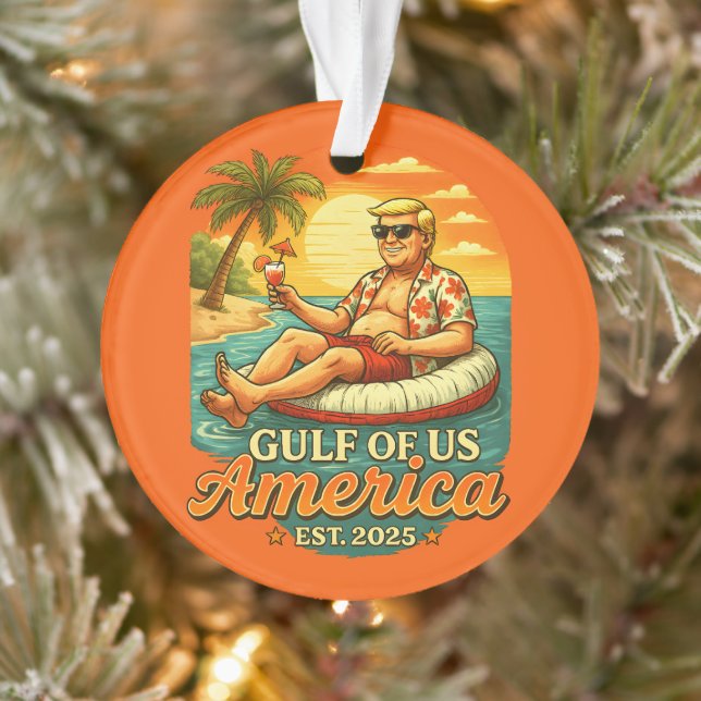 Vintage Funny Trump America's Gulf 2025 Ornament (Tree)