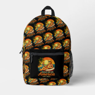 Vintage Funny Trump America's Gulf 2025 Printed Backpack