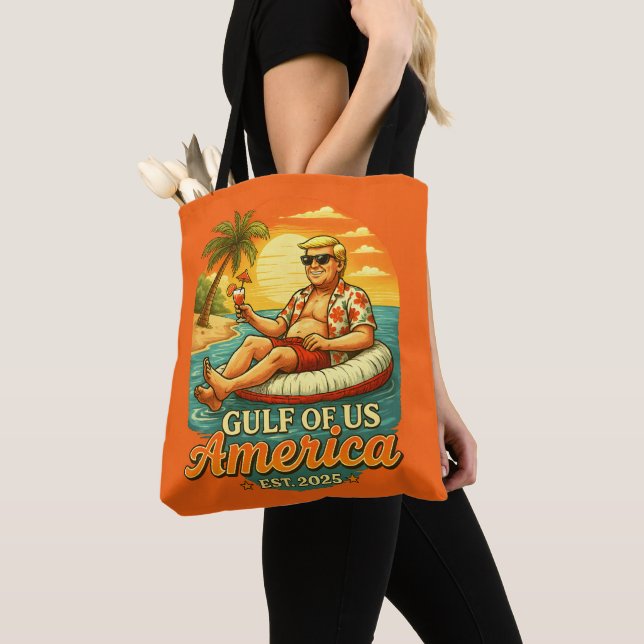 Vintage Funny Trump America's Gulf 2025 Tote Bag (Close Up)