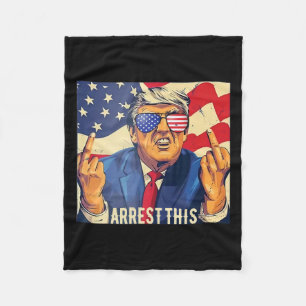 Vintage Funny Trump Arrest This 4th Of July 2024 Fleece Blanket