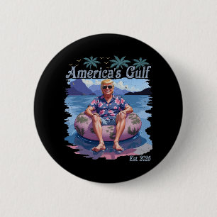 Vintage Funny Trump Shirt America's Gulf Trump Mer 6 Cm Round Badge