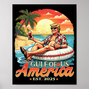 Vintage Funny Trump Shirt America's Gulf Trump Mer Poster