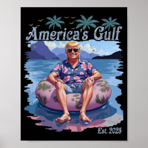 Vintage Funny Trump Shirt America's Gulf Trump Mer Poster