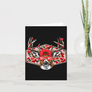 Vintage Funny Valentines Hunting Deer Camo Xoxo Cu Card