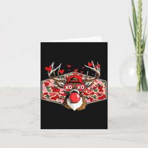 Vintage Funny Valentines Hunting Deer Camo Xoxo Cu Card