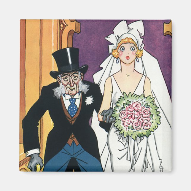 Vintage Funny Wedding, May December Romance Magnet (Front)